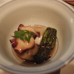 銀座ろくさん亭 - 焚き合せは 蛸やわらか煮 白茄子揚浸し