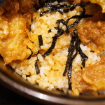 くずし割烹 天ぷら竹の庵 - マイルドなタレと刻み海苔の風味で掻き込みたくなる衝動に