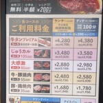じゅうじゅうカルビ - 食べ放題コース一覧