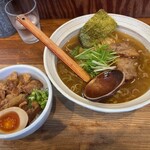 八雲  - らー麺塩＋チャーシューごはん2025.06.03