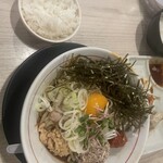 烈火 - 〆ご飯付き。　烈火ひっぱり混ぜそば！　　990円