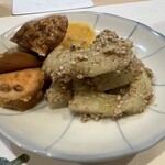 うを徳 - 加賀太きゅうりえごま和えと生からすみと余市産あん肝煮