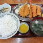 高砂食堂 - ミックスフライ定食
