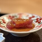 茜坂大沼 - お造り イサキ・アオリイカ・初ガツオ・藻塩