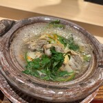 日本料理 柳燕 - 北海アサリ、山菜、チンジャオ具材の治部煮みたいな、うますぎた