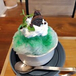 四日市 FACTORY CAFE - チョコミント氷パフェ(チョコソースなし)