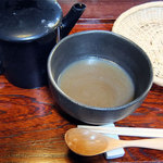 鴨せいろの蕎麦湯