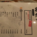 串酒場チチカブ - メニュー(2014.08月)