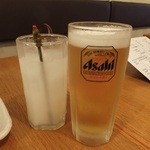 串酒場チチカブ - スーパードライ生ビール：350円('14.08月①)