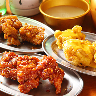 サクサク衣の韓国ヤンニョムチキンともちもち豆太郎餃子が自慢♪