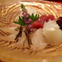 日本料理 新 - お造　ケンサキイカ、すずき、かつお