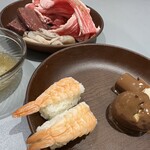 すたみな太郎 PREMIUM BUFFET - 途中でお寿司とチョコレートファウンテンを一緒の皿に入れて持って来た時は友人に笑われた