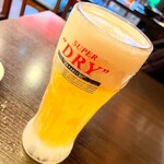 肉もつ屋 神坊 - 生ビール（アサヒ）中 ¥520