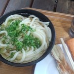 山越うどん - かけ大とえび天とちくわ天