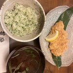 塩梅 - ご飯は白米と青じそで選べます。