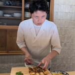 好日 - マナガツオの木の芽焼き、ヤングコーン。