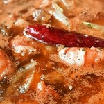 LA BODEGA-CUCHAREO - 海老のアヒージョ、カンバス・エスタンダ