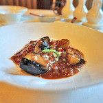 香桃 - まこも茸　茄子　豚挽き肉の梅干辛味煮込み