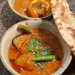 インド料理 想いの木 - 野菜カリー、バターチキンカリー