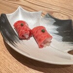 京都肉割烹 みや田 - サーロインと剣先イカのお造り