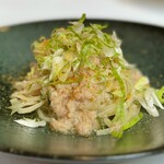 テストキッチンエイチ - ズワイガニと季節野菜、青唐辛子のペペロンチーノ リングイネ