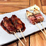 トリバコ514 - とりももBBQソース、カマンベールベーコン串