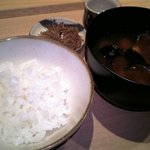 ほそ川 - じゃこ、アサリの味噌汁