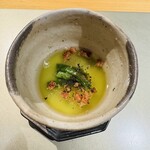 鮨shizuku 西天満 - 焼き万願寺とうがらしの茶碗蒸し