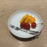 てんぷら 近藤 - マンゴー　いちご　さくらんぼ