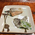 懐石ふじ - 時知らず、舞茸、行者ニンニクの天ぷら