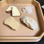 懐石ふじ - たまご焼き、お揚げ、北寄貝