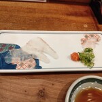 和食 割烹 きのした - ヒラメの薄造り