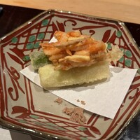 大三 - 桜エビのかき揚げ　グリーンアスパラの天ぷら