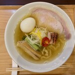 開運橋通 ふじ原 - 【伊吹いりこの塩煮干しそば】＋味玉