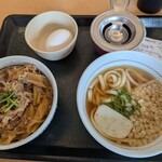 なか卯 - 牛すき丼（小）とはいからうどん（小）