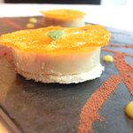 ル・ジュー・ドゥ・ラシエット  - ランチ7皿コース 5040円 のフォアグラのソテーとドライオレンジのツリー仕立て
