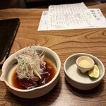 九つ井 - 別添えで、すだちと、おろしニンニク