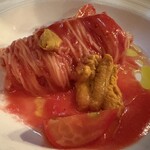 らんぷ亭 - トマトのカッペリーニ　ウニ乗せ