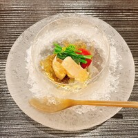 まつ久ら - 宗谷のホタテ 余市のミニトマト
                  三笠のアスパラ菜 昆布だし
