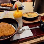 とんかつ政ちゃん 新潟駅前店 - 二枚かつ丼とミニグラタンセット