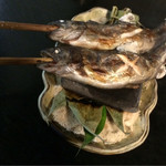 山女魚と岩魚の塩焼