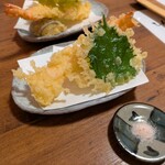 音威子府TOKYO - 海老、ナスとシソの天ぷら