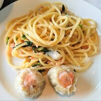 スカイレストラン ハレアス - 鮭と蕪の塩麹スパゲッティーニとシューマイ