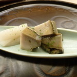 懐石料理 桝田 - 蒸しアワビと白ずいき