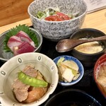 フリースタイル 迅 - 茶碗蒸し・刺身２点・小鉢・天プラ・サラダのセット