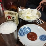 串屋横丁 - 赤星中瓶650円とお通し