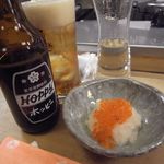 よってけふうちゃん - 黒ホッピーとお通し
