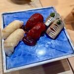 浅草 ASA虎 - 握り3貫《平目･本鮪赤身･鰯》