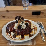 LIKO CAFE - チョコキャラメルクッキーパンケーキ(ふわふわ生地)　2025.3