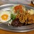 フクノヤ - 料理写真:日替わり定食（ハンバーグ、カニコロッケ、目玉焼き）... 野菜とマカロニサラダ、ナポリタンスパゲッティも付いてます